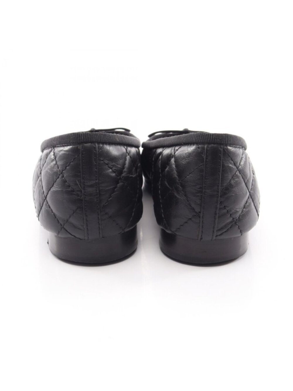 Chanel Pumps Ballerina Quilted CC Logo Leather Ballet Shoes - Picture 9 of 10